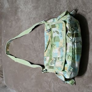 Green and Beige Women's Shoulder Bag